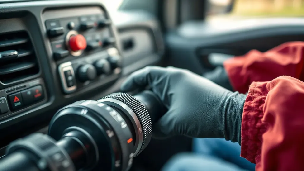 Equipment used for Category C+E (HGV Class 1) training, photographed close up
