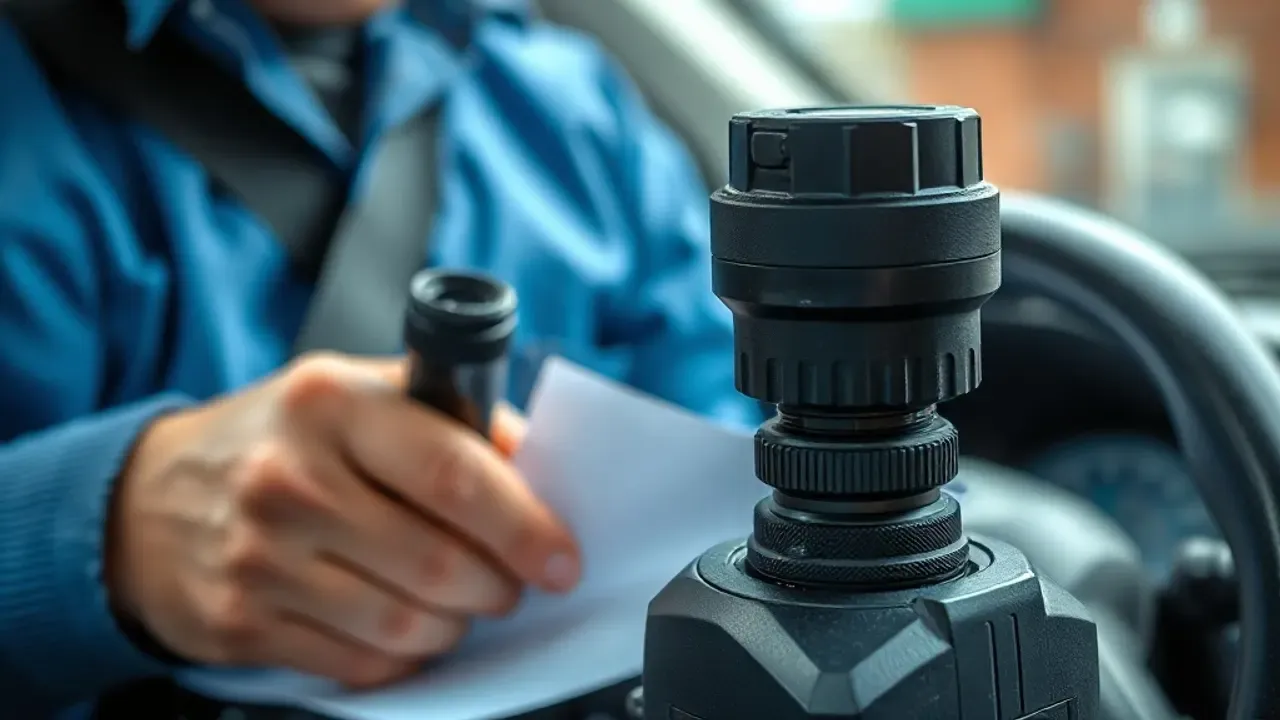Equipment used for Learning to drive in Manchester city centre, photographed close up